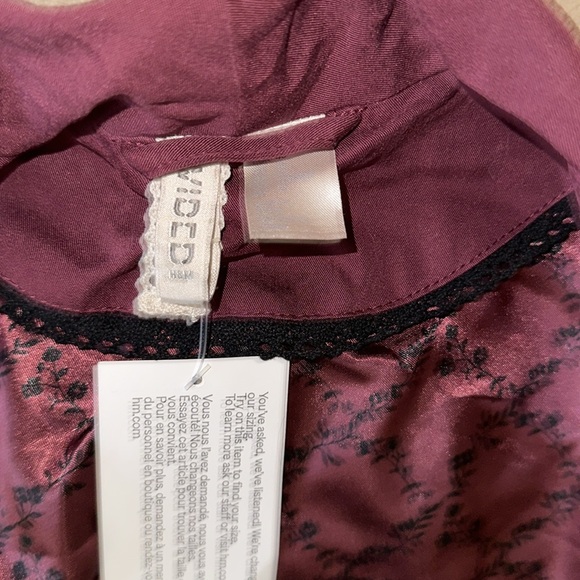H&M Maroon and black US 10 jacket belted New - Picture 6 of 9